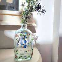 Painted glass vase