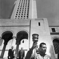 Olympic Torch At L.A. City Hall